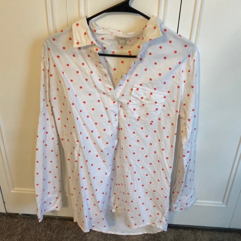 J Crew Orange Polka Dot Tunic
